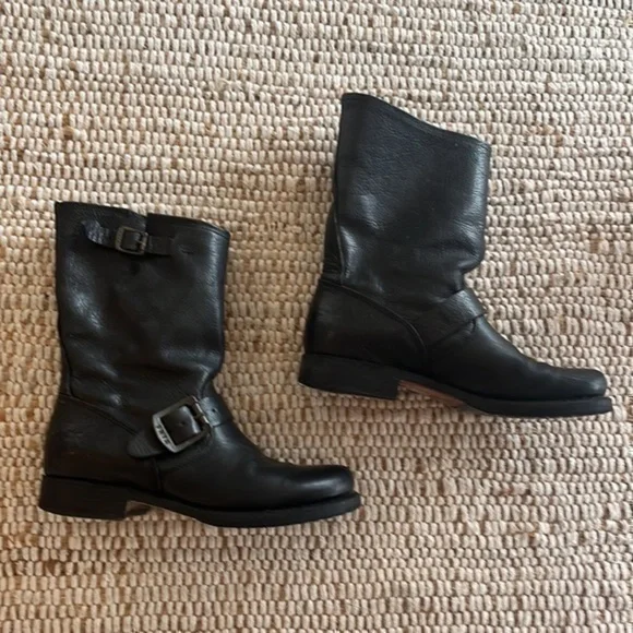 Frye Black Leather Ankle Boots - Picture 2 of 7